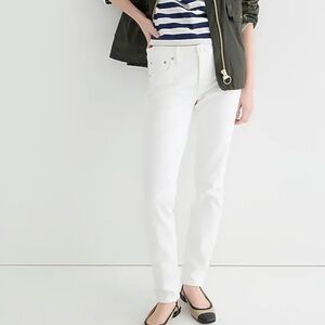 J crew 8” toothpick jeans white wash
